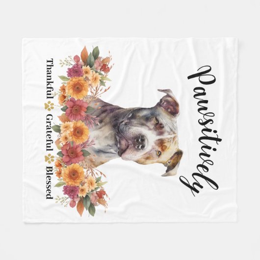 Couverture Polaire Génial et gracieux, bienheureux, mignon chien (Devant (Horizontal))