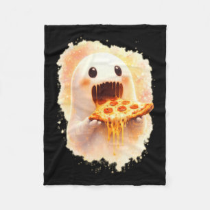 Couverture Polaire Gentil Fantôme de Pizza Mangeant de la Pizza Drôle