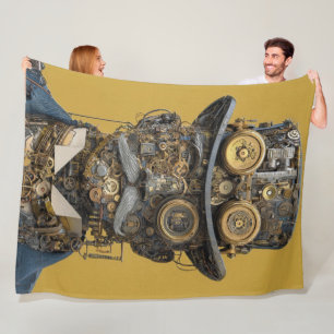 Couverture Polaire Gentleman Mécanique Steampunk
