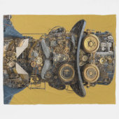 Couverture Polaire Gentleman Mécanique Steampunk (Devant (Horizontal))