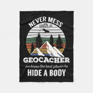 Couverture Polaire Geocaching T Shirt Jamais Mess Avec Geocacher Men