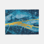 Couverture Polaire Géode Agate Gemstone Blue et Gold (Devant (Horizontal))