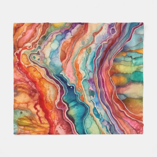 Couverture Polaire Géode d'agate coloré (2) (Devant (Horizontal))