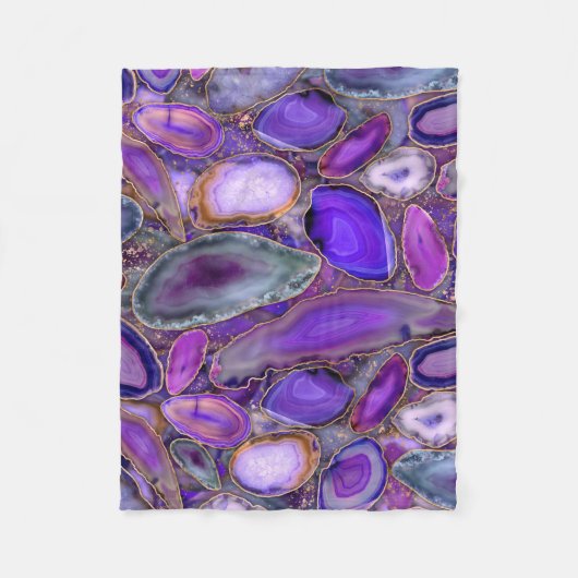 Couverture Polaire Geodes cristal motif - violet et violet (Devant)