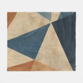 Couverture Polaire Geometric Pattern in Blues, Tans, and Rust (Devant (Horizontal))