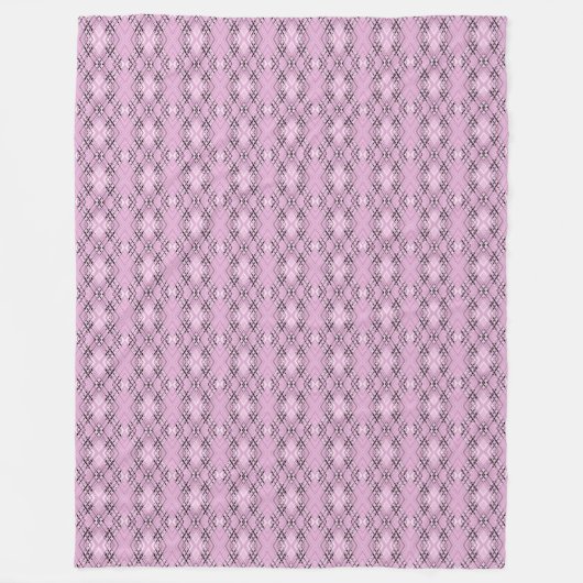 Couverture Polaire Geometric pattern retro pink diamonds (Devant)