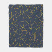 Couverture Polaire Géométrie bleu marine et or (Devant)