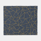 Couverture Polaire Géométrie bleu marine et or (Devant (Horizontal))