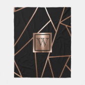 Couverture Polaire Géométrie en or noir et Rose (Devant)