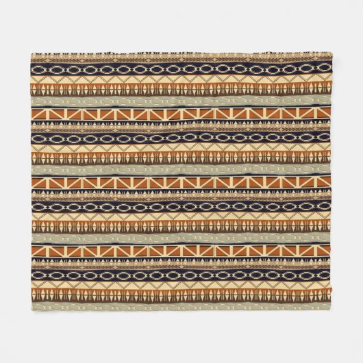 Couverture Polaire Géométrie ethnique africaine (Devant (Horizontal))