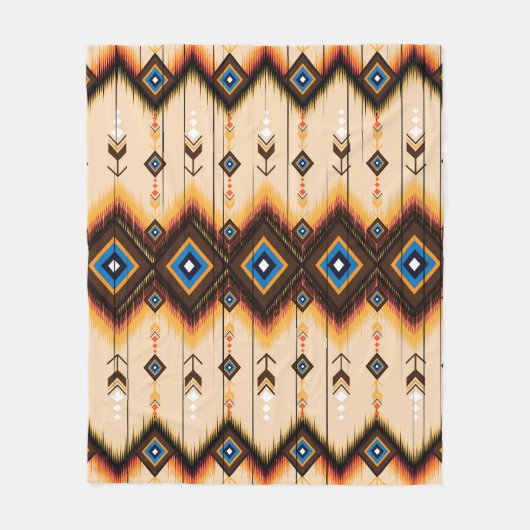 Couverture Polaire Géométrie ethnique : conception motif abstraite. (Devant)