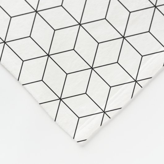 Couverture Polaire Géométrie moderne en noir et blanc (Coin)