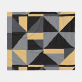Couverture Polaire Géométrie Noir, gris et or Fleece Deken (Voorkant (Horizontaal))