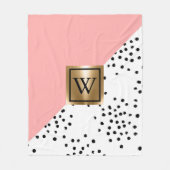 Couverture Polaire Géométrie rose et Pois (Devant)