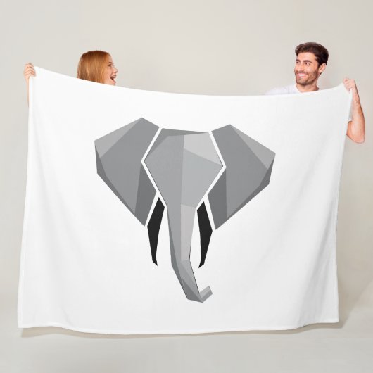 Couverture Polaire Géométrie Tête d'éléphant (En situation)