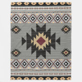Couverture Polaire Géométrie tribale indienne Motif (Devant)