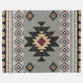 Couverture Polaire Géométrie tribale indienne Motif (Devant (Horizontal))