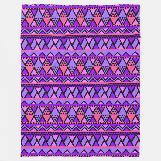 Couverture Polaire Géométrie violette joyeuse (Devant)