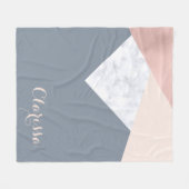 Couverture Polaire géométrique beige gris d'or rose élégant de marbre (Devant (Horizontal))