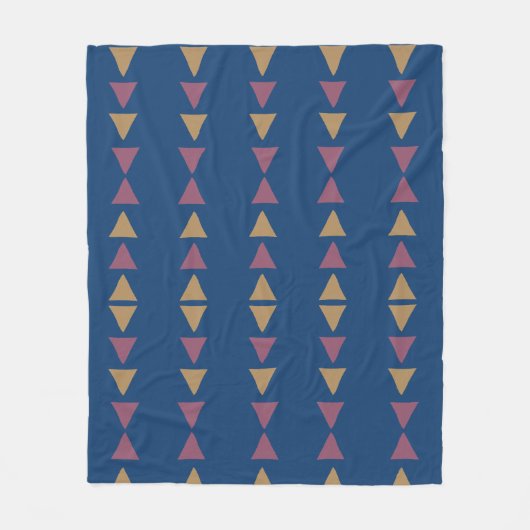 Couverture Polaire Géométrique Bleu (Devant)