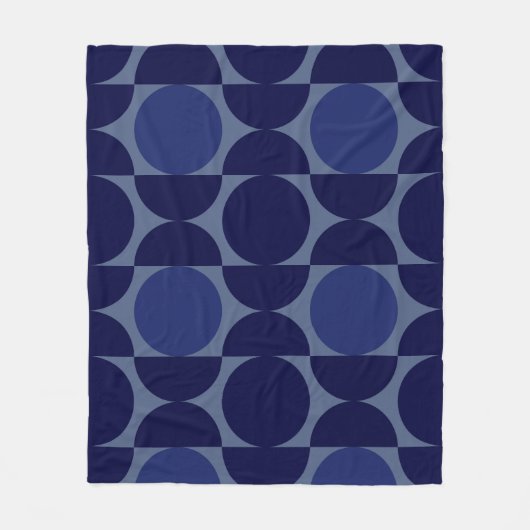 Couverture Polaire Géométrique bleu rétro (Devant)
