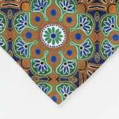 Couverture polaire géométrique bleu vert et bronze (Coin)