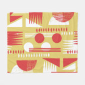 Couverture Polaire Géométrique sans fumée : Vintage jaune-rouge. (Devant (Horizontal))