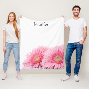 Couverture Polaire Gerbera Rose Daisies Élégante Photographie