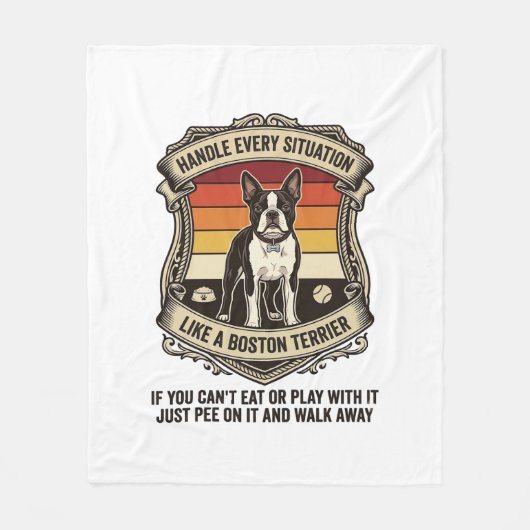 Couverture Polaire Gérer chaque situation Boston Terrier Chien Couche (Devant)