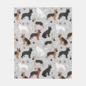 Couverture Polaire German Shepherd Bones and Paws (Devant)