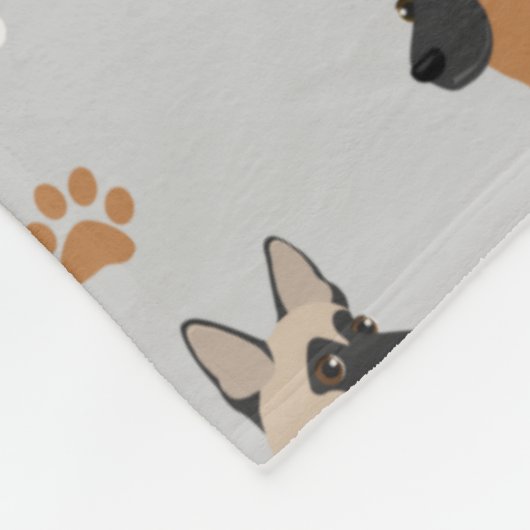 Couverture Polaire German Shepherd Bones and Paws (Coin)
