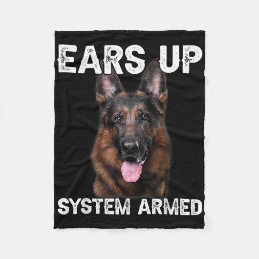 Couverture Polaire German Shepherd Dog Ears Up System Armed T Shirt (Devant)