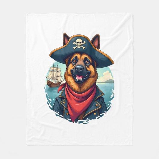 Couverture Polaire German Shepherd Dog Pirate Copy (Devant)