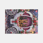 Couverture Polaire German Shepherd Dog Valentine's Day (Devant (Horizontal))