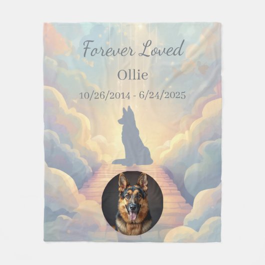 Couverture Polaire German Shepherd Memorial Blanket | Rainbow Bridge (Devant)