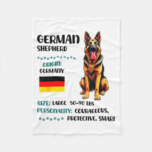 Couverture Polaire German Shepherd Origin Funny German Shepherd Lover (Devant)
