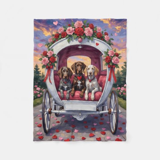 Couverture Polaire German Shorthaired Pointer  Dog Valentine's Day  (Devant)