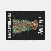 Couverture Polaire German Wirehaired Inter I'm Fine Everything Is Fin (Devant (Horizontal))