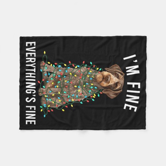 Couverture Polaire German Wirehaired Inter I'm Fine Everything Is Fin (Devant (Horizontal))