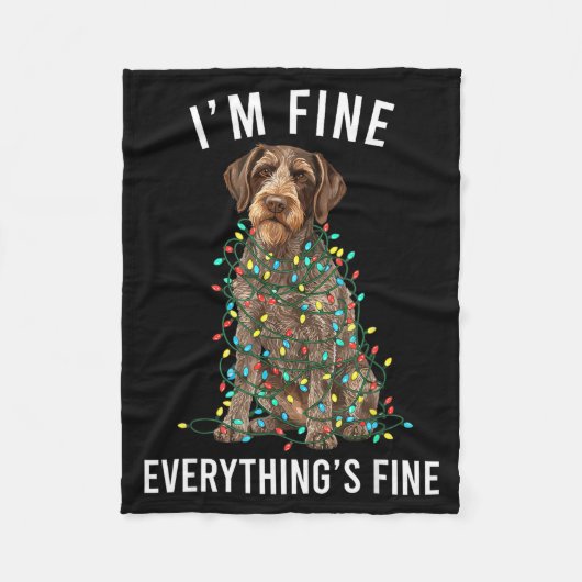 Couverture Polaire German Wirehaired Inter I'm Fine Everything Is Fin (Devant)