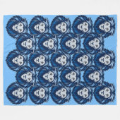 Couverture Polaire Geste du Lion Bleu (Devant (Horizontal))