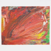 Couverture Polaire Geste Vertical Abstrait en Rouge (Devant (Horizontal))
