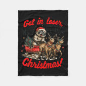 Couverture Polaire Get In Loser We're Stealing Christmas Funny Raccoo (Devant)
