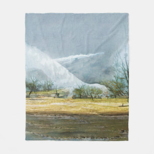 Couverture Polaire Geysers dans la vallée du Kamchatka. Peinture à l'