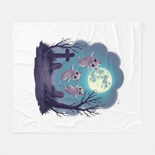 Couverture Polaire Ghost Cat Parade (Devant (Horizontal))
