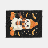 Couverture Polaire Ghost Drinking Coffee Halloween Cute Ghost Ice Cof (Devant (Horizontal))