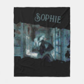 Couverture Polaire Ghost Girl in Blue – Haunting Surreal Art (Devant)