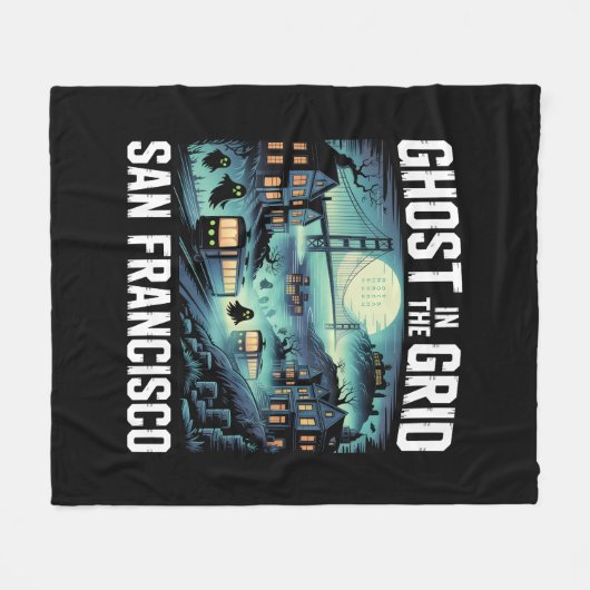 Couverture Polaire Ghost in the Grid - San Francisco Éffrayant Tech (Devant (Horizontal))