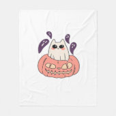 Couverture Polaire Ghost Kitty dans un T-shirt classique citrouille (Devant)