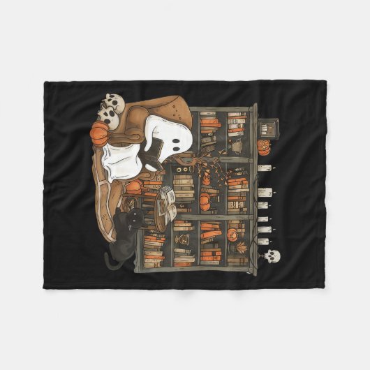 Couverture Polaire Ghost Reading Livres Librairie Enseignant Hallowee (Devant (Horizontal))